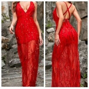 RED CONTRAST SEQUINED SPECIAL EVENT…